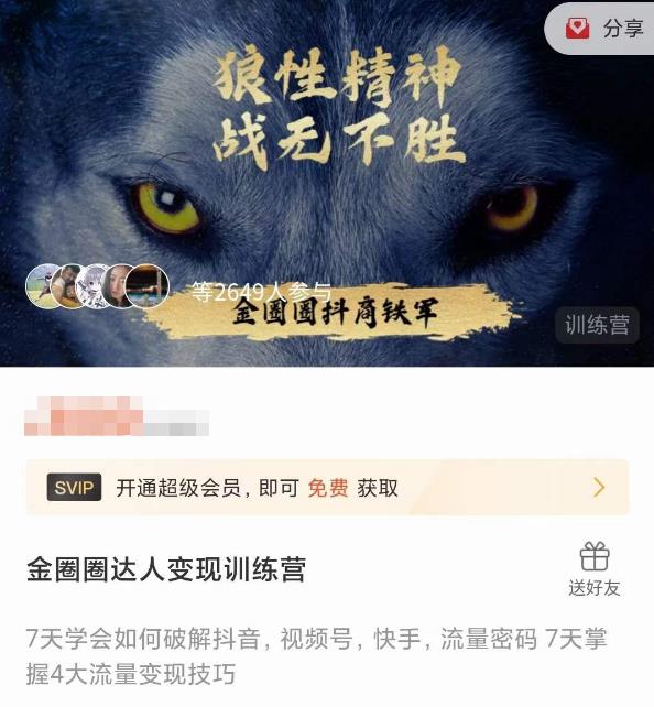 金圈圈达人变现训练营，​7天学会如何破解抖音视频号快手流量密码，7天掌握4大流量变现技巧插图