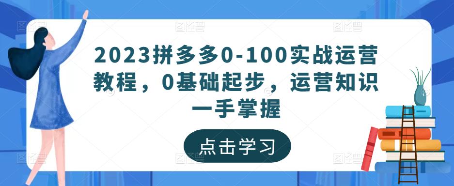 2023拼多多0-100实战运营教程，0基础起步，运营知识一手掌握-吾爱自习网