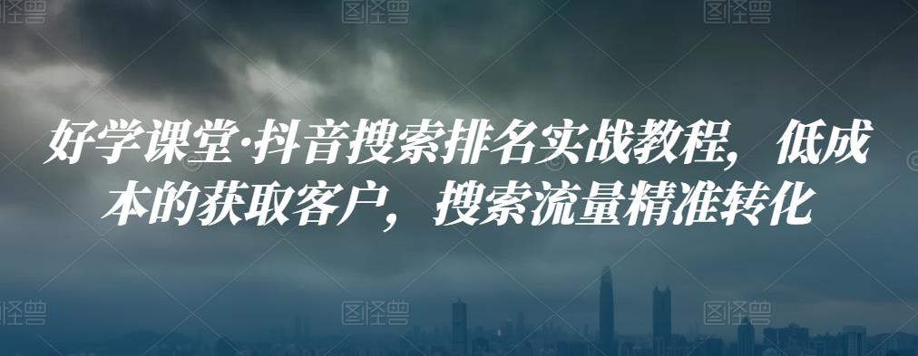 好学课堂·抖音搜索排名实战教程，低成本的获取客户，搜索流量精准转化-吾爱自习网