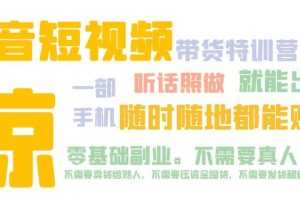 （5116期）抖音短视频·带货特训营15期 一部手机 听话照做 就能出单 随时随地都能赚钱