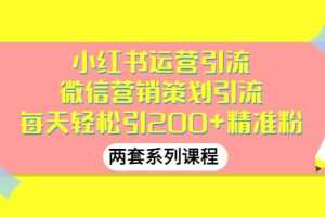 （2888期）小红书运营引流+微信营销策划引流，每天轻松引200+精准粉（两套系列课程）