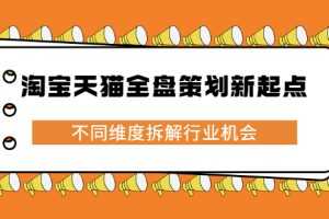 （2273期）淘宝天猫全盘策划新起点，不同维度拆解行业机会