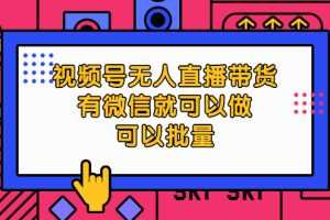 （2032期）视频号无人直播带货，有微信就可以做，可以批量【视频课程】