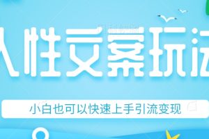 人性文案今日话题详细教程和玩法，精准引流情感粉丝，小白上手也可以日入500+