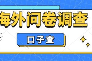 外面收费5000+海外问卷调查口子查项目，认真做单机一天200+