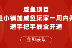 闲鱼项目鱼小铺加闲鱼玩家认证一周内开通，手把手最全开通