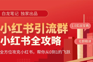 小红书引流全攻略，全方位攻克小红书，帮你从0到1的飞跃