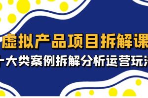 虚拟产品项目拆解课，十大类案例拆解分析运营玩法（11节课）