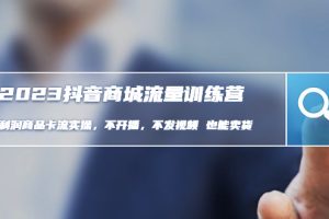 2023抖音商城流量班：利润商品卡流实操，不开播-不发视频-也能卖货(无水印)