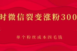 两小时微信裂变涨粉3000+人，单个粉丝成本四毛钱