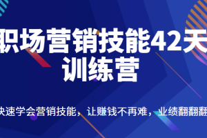 职场营销技能42天训练营，快速学会营销技能，让赚钱不再难，业绩翻翻翻（价值698元）