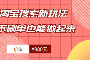 淘宝搜索新玩法，搜索不刷单也能真正做起来（价值980元）