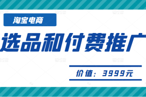 淘宝电商-选品和付费推广训练营（原价3999元）