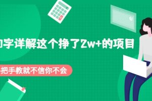 2000字详解这个挣了2w+的项目，手把手教就不信你不会【付费文章】