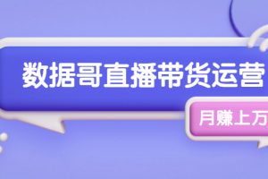 数据哥直播带货运营线上进阶课，让普通人也能靠直播月赚上万元