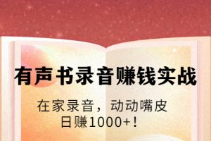 有声书录音赚钱实战：在家录音，动动嘴皮，日赚1000+！（无水印）