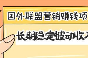 国外联盟营销赚钱项目，长期稳定被动收入月赚1000美金【视频教程】