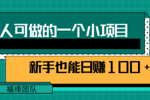 人人可做的一个小项目，既能赚钱又能引流，新手也能日赚100+【视频教程】