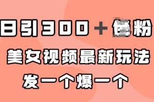 日引300＋男粉，美女视频最新玩法，发一个爆一个【揭秘】