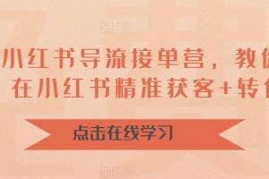 16天小红书导流接单营，教你引爆流量，在小红书精准获客+转化成交