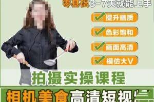 宋大大-相机美食高清短视频教学，零基础3-7天就能快速上手，掌握用单反或者微单拍摄美食短视频