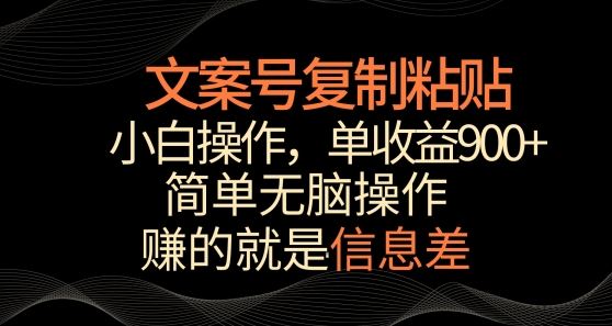 文案号掘金，简单复制粘贴，小白操作，单作品收益900+【揭秘】-吾爱自习网