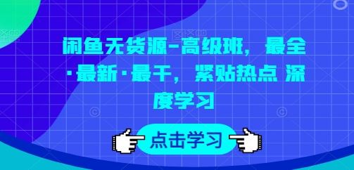 闲鱼无货源-高级班，最全·最新·最干，紧贴热点 深度学习-吾爱自习网