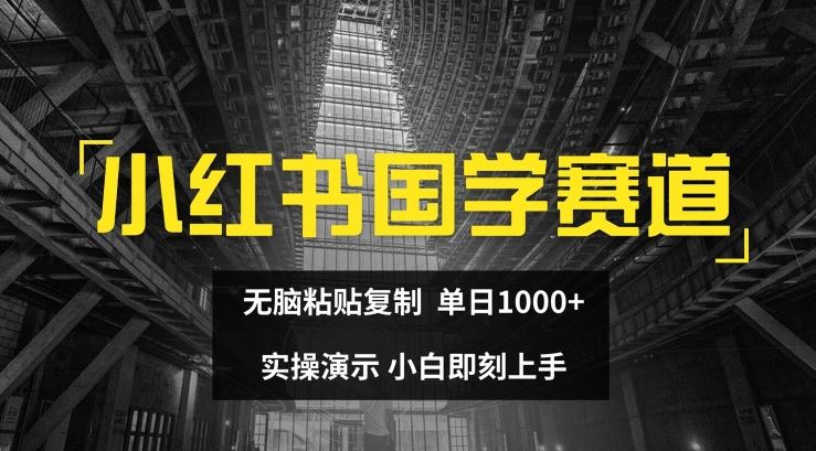 小红书国学赛道，无脑粘贴复制，单日1K，实操演示，小白即刻上手【揭秘】-吾爱自习网