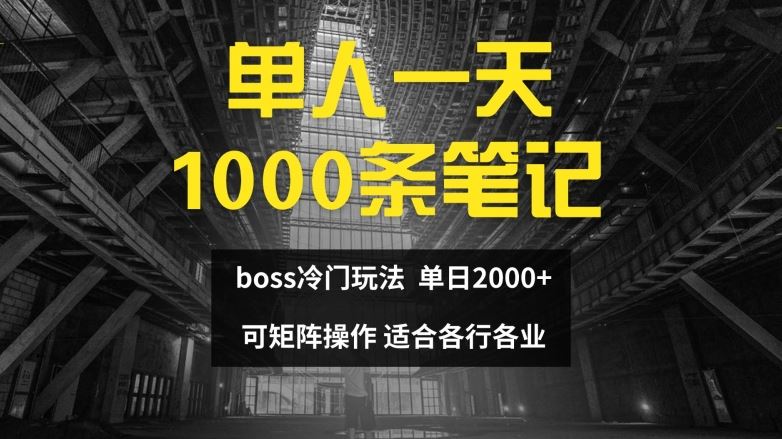 单人一天1000条笔记，日入2000+，BOSS直聘的正确玩法【揭秘】-吾爱自习网