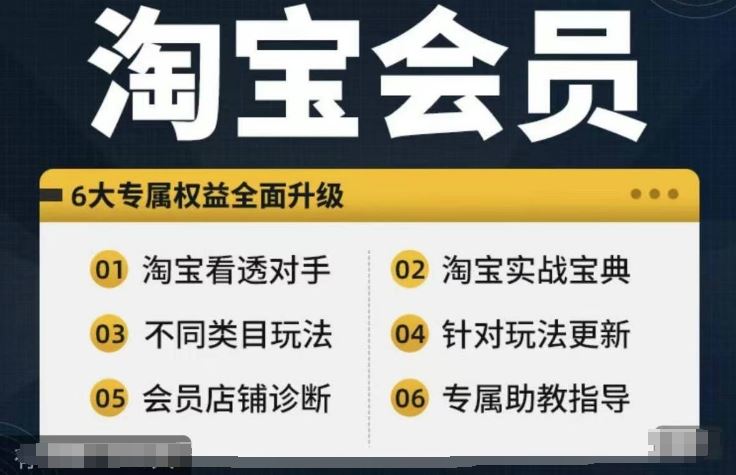 淘宝会员【淘宝所有课程，全面分析对手】，初级到高手全系实战宝典-吾爱自习网