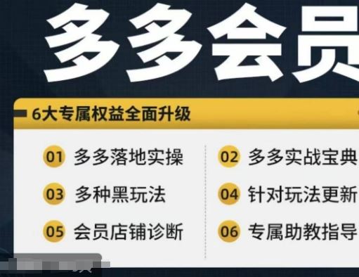 拼多多会员，拼多多实战宝典+实战落地实操，从新手到高阶内容全面覆盖-吾爱自习网