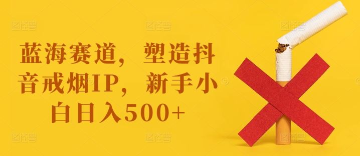 蓝海赛道，塑造抖音戒烟IP，新手小白日入500+【揭秘】-吾爱自习网