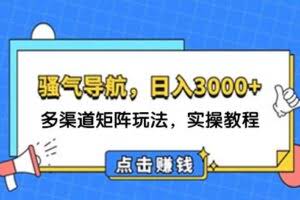 （12255期）日入3000+ 骚气导航，多渠道矩阵玩法，实操教程