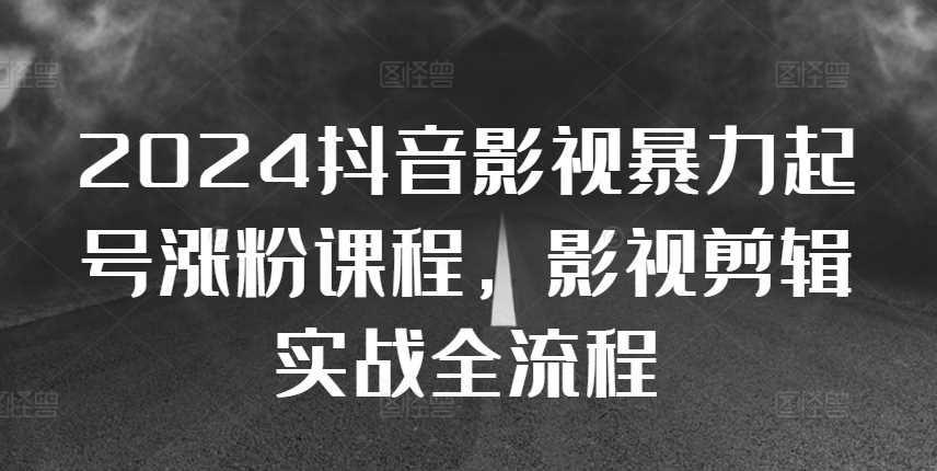 2024抖音影视暴力起号涨粉课程，影视剪辑搬运实战全流程-智慧宝库