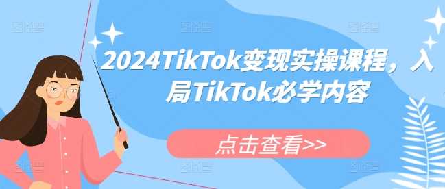 2024TikTok变现实操课程，入局TikTok必学内容-大海创业网