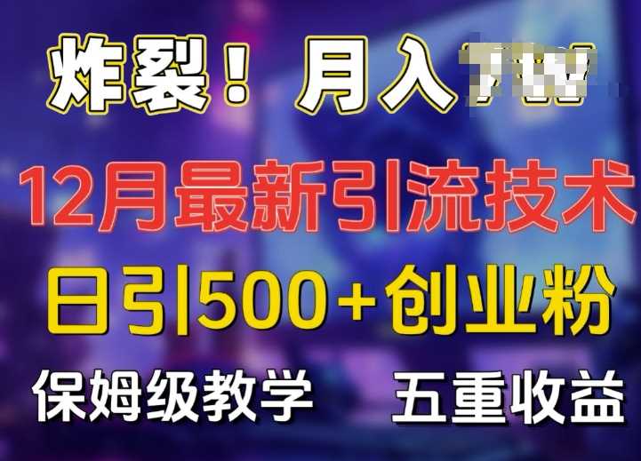 炸裂!揭秘12月最新日引流500+精准创业粉，多重收益保姆级教学-富业网创