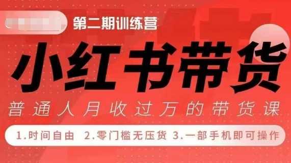 小Red书带货42天训练营 2.0版，宝妈+自由职+上班族+大学生，提高副业收入的大红利项目-吾爱自习网