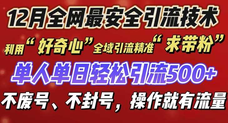 12 月份全网最安全引流创业粉技术来袭，不封号不废号，有操作就有流量【揭秘】-富业网创