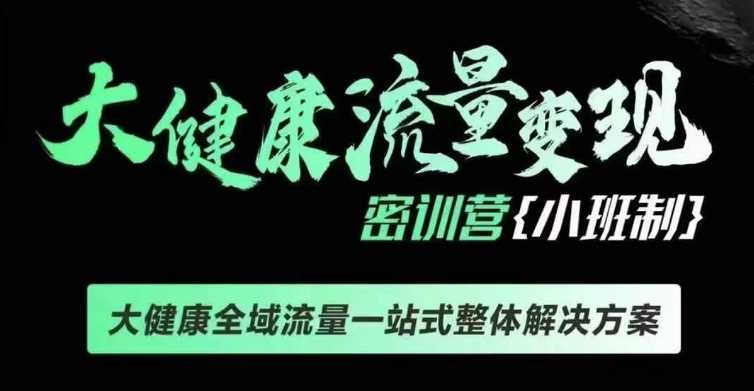 千万级大健康变现课线下课，大健康全域流量一站式整体解决方案-吾爱自习网