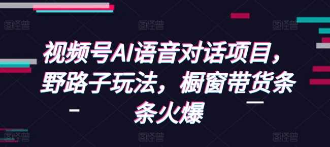 视频号AI语音对话项目，野路子玩法，橱窗带货条条火爆-吾爱自习网