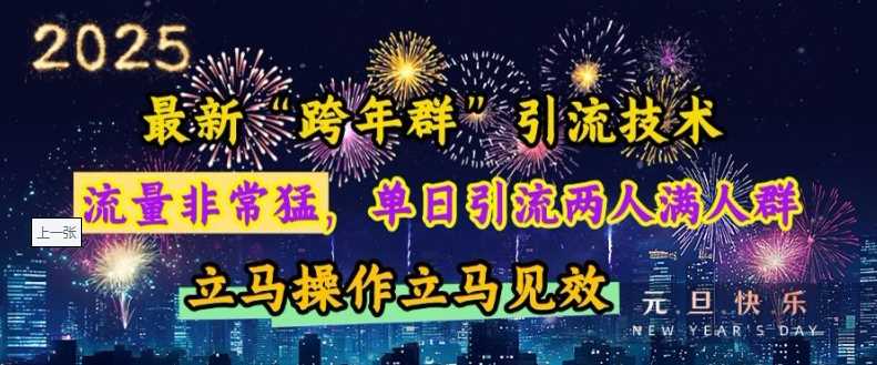 最新“跨年群”引流，流量非常猛，单日引流两人满人群，立马操作立马见效【揭秘】-富业网创