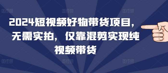 2024短视频好物带货项目，无需实拍，仅靠混剪实现纯视频带货-吾爱自习网