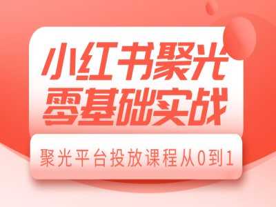 小红书聚光零基础实战，聚光平台投放课程从0到1-吾爱自习网