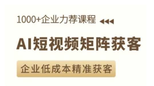 AI短视频矩阵获客实操课，企业低成本精准获客-智慧宝库