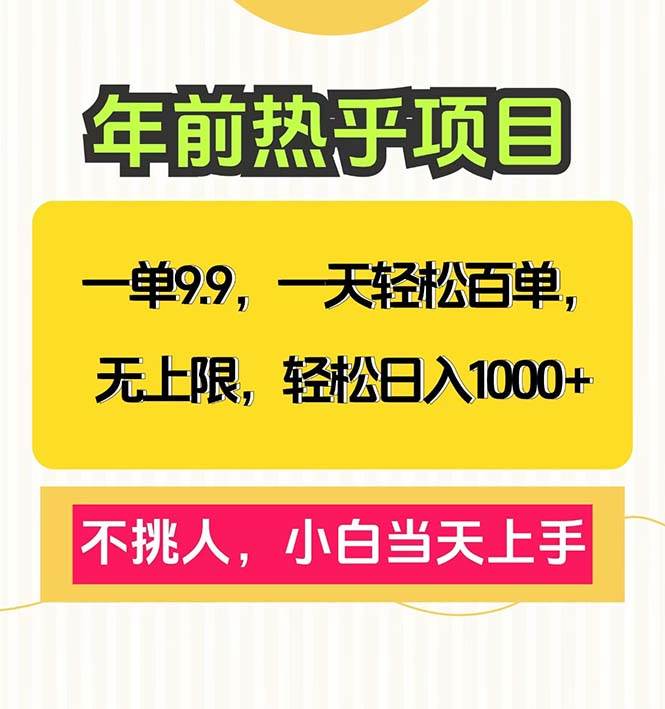 （13795期）一单9.9，一天百单无上限，不挑人，小白当天上手，轻松日入1000+-小乙客栈