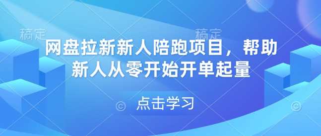 网盘拉新新人陪跑项目，帮助新人从零开始开单起量-富业网创