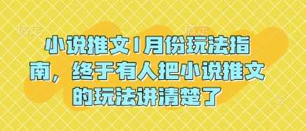 小说推文1月份玩法指南，终于有人把小说推文的玩法讲清楚了!-富业网创