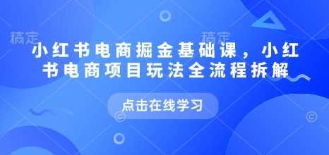 小红书电商掘金课，小红书电商项目玩法全流程拆解-富业网创