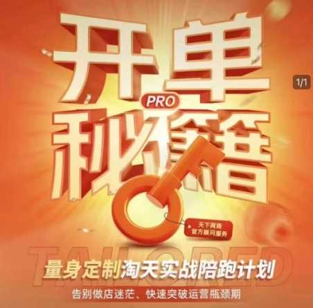 淘宝开单秘籍PRO，量身定制淘天实战陪跑计划，告别做店迷茫、快速突破运营瓶颈期-富业网创