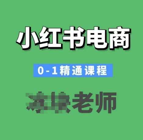 小红书电商0-1精通课程，小红书开店必学课程-富业网创